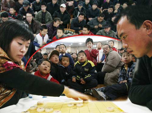 象棋性别大战济南站 业余男棋手逼平女子大师