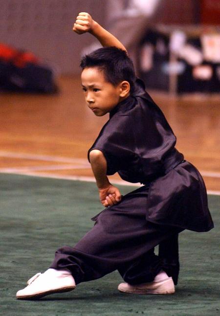 图文首届世界武术节开赛华裔少年施展精妙拳法