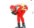 图文-越野滑雪男子4X10公里接力张成烨在雪上滑翔