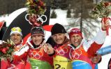 图文-冬季两项男子接力赛德国队夺冠庆祝胜利