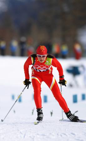 图文-越野滑雪女子竞速赛资格赛刘丽明止步资格赛