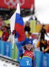 图文-冬季两项4×6公里接力赛俄罗斯选手夺冠庆贺