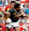 图文-国际男子七人橄榄球赛开赛中国队拦截南非队