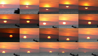 图为全球通新浪号船员拍摄的一组日落过程