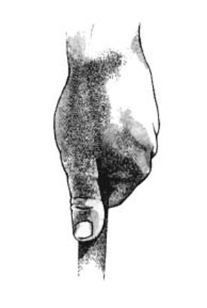 长打五绝招之握杆法(4)手握球杆拇指力学图解