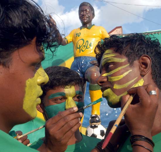 巴西足球世界杯彩绘图片