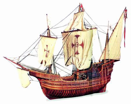 哥伦布驾驶的帆船模型点击此处查看全部科技图片装满沙粒的大玻璃计时