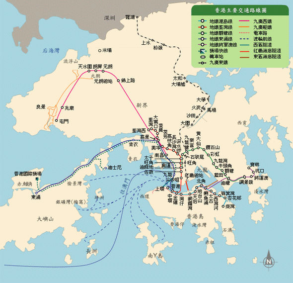 香港地图 放大图片