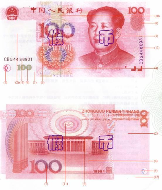 100元人民币贴福字图片图片