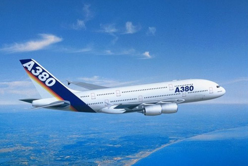 世界最大客機空客a380進行首次載客試飛圖