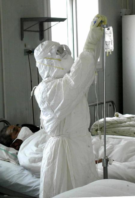 图文防治非典彩5非典医院的非常护士节