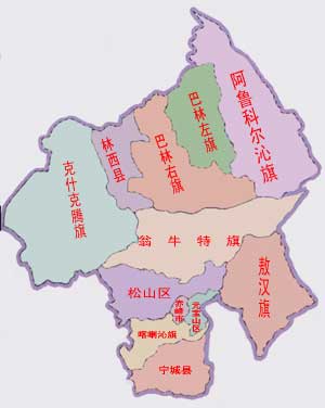 赤峰市各旗县地图图片