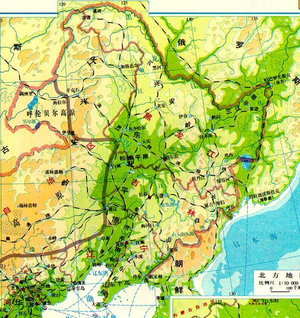 中国地图南北方向图片
