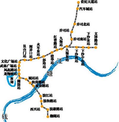 杭州地铁1号线设站30个 初设方案通过审查(图)