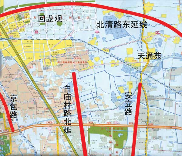 回龙观解困方案昨公布 天通苑解困要建5条干道(组图)