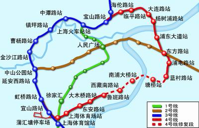 上海4号线地铁线路图图片