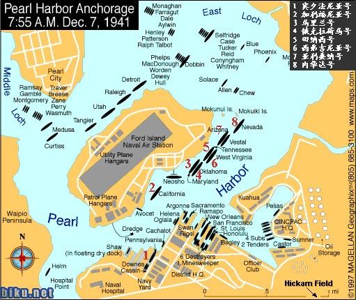 日本偷袭珍珠港地图图片
