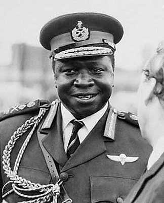 乌干达前总统阿明与中非皇帝博萨卡,扎伊尔总统蒙博托被国际社会称之