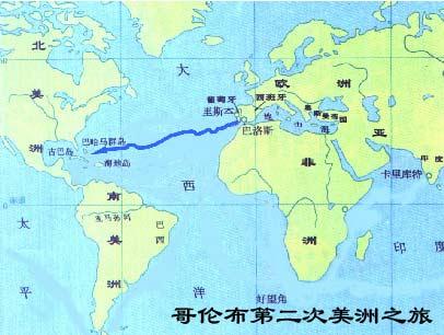 哥伦布第二次美洲之旅《海神》中采用了巨大而完整的世界地图,从海洋