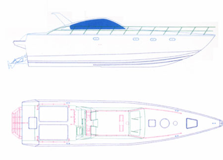 高速快艇船底结构图图片