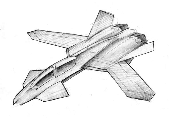 图文:折刀翼隐身高机动战斗机效果图