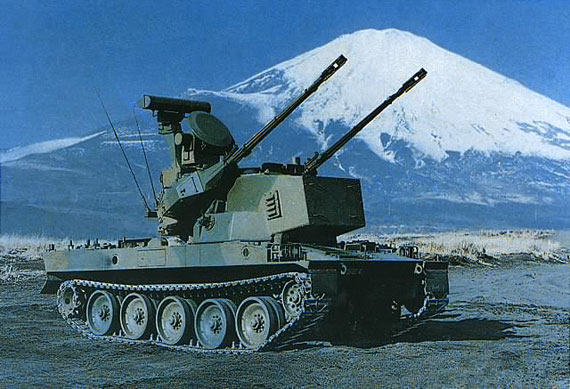 日本87式自行高炮图片