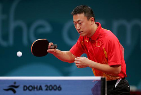 图文乒乓球男团决赛战况中国马琳反击