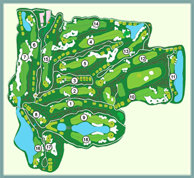 高尔夫18洞球道图图片