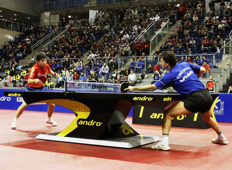 图文德国乒乓球公开赛小将马龙淘汰波尔进决赛