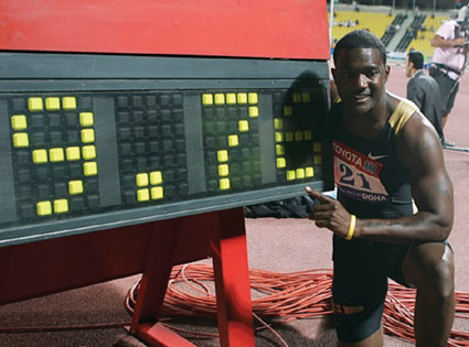 9秒76,加特林刷新百米世界纪录